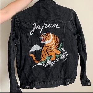 Faux shearling lined jean jacket